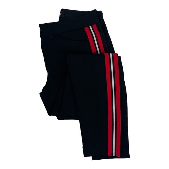 Express Women’s Black Red Racing Stripe Skinny Mid Rise Stretch Pants Size 2R - Picture 9 of 9